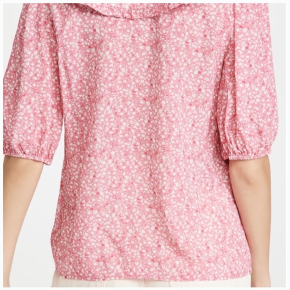 WAYF Amie Button Up Blouse Cherise Ditsy Floral XS cottagecore prairie - Picture 8 of 11